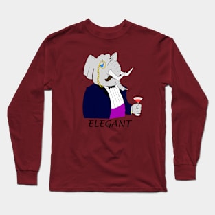 Elegant Elephant - Funny Design Long Sleeve T-Shirt